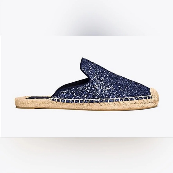 Tory Burch Navy Espadrille Flats 8.5 - Picture 2 of 10